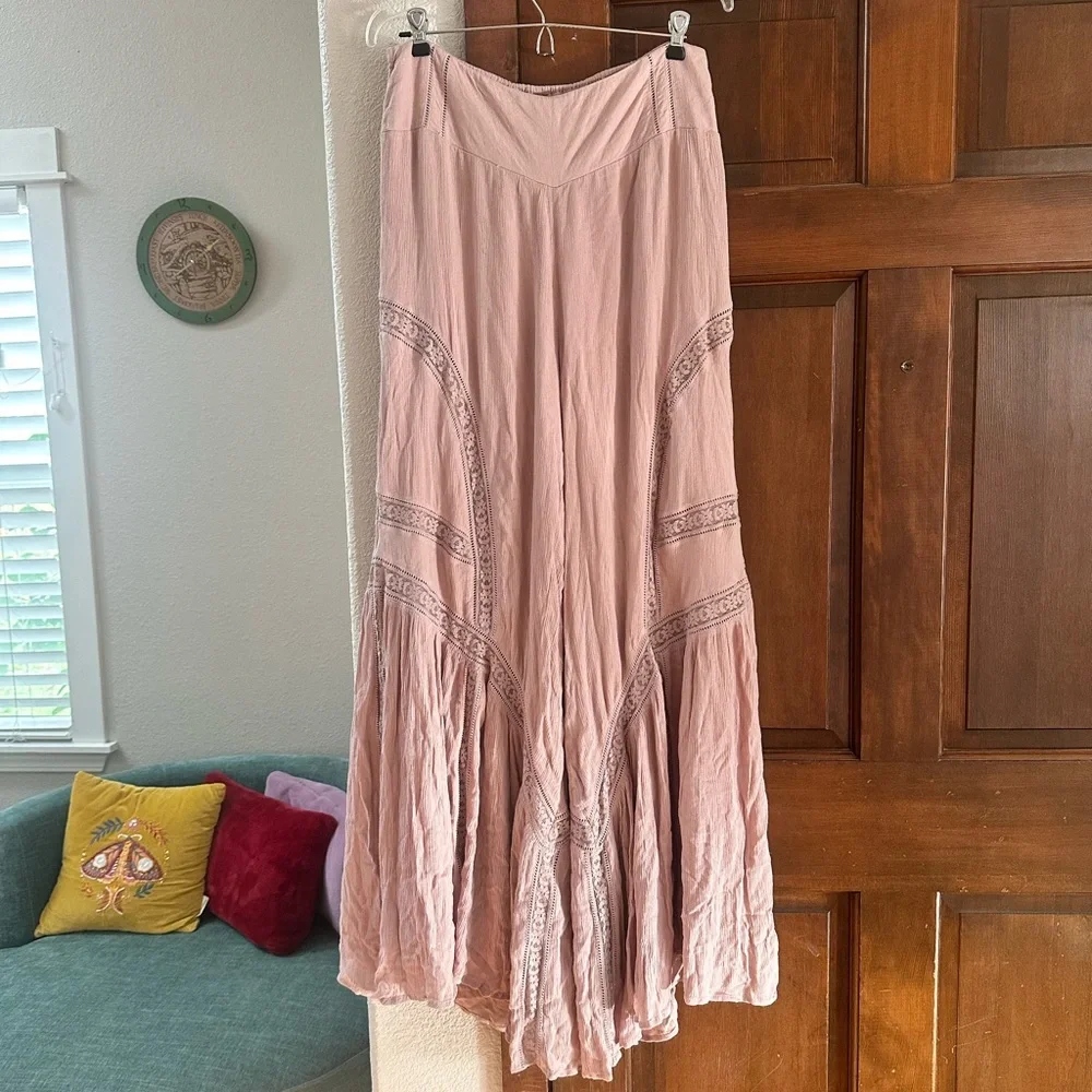 Free People Lovin's Easy Lace Mix Pants - Picture 3 of 9